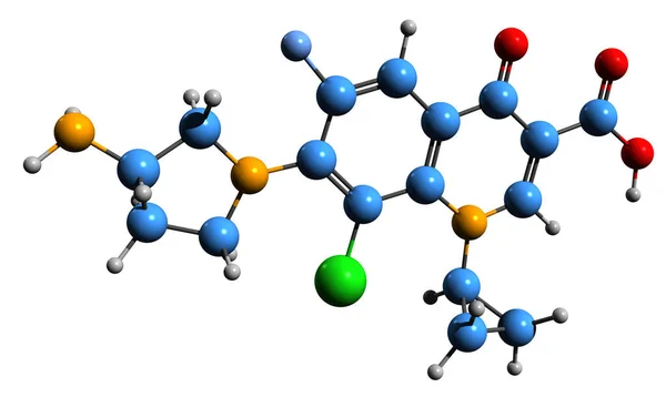 Beeld Van Clinafloxacine Skeletformule Moleculaire Chemische Structuur Van Fluorchinolone Antibioticum — Stockfoto