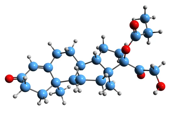 Beeld Van Clascoterone Skeletformule Moleculaire Chemische Structuur Van Antiandrogeenmedicatie Geïsoleerd — Stockfoto