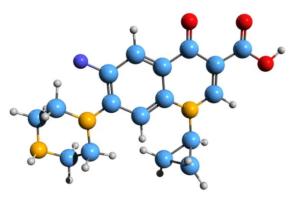 Image Ciprofloxacin Skeletal Formula Molecular Chemical Structure Fluoroquinolone Antibiotic Isolated — Stock Photo, Image