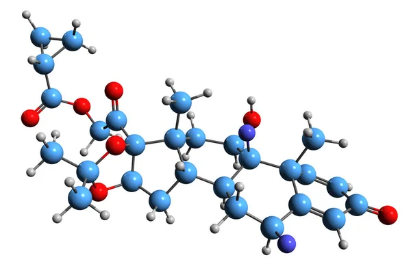 Beeld Van Ciprocinonide Skeletformule Moleculaire Chemische Structuur Van Synthetische Glucocorticoïden — Stockfoto