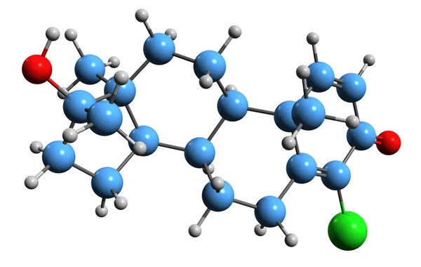 Klorodehidrometiltesztoszteron Csontváz Képlet Képe Fehér Alapon Izolált Cdmt Molekuláris Kémiai — Stock Fotó