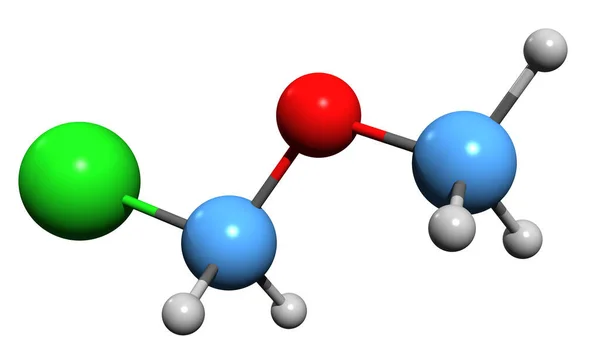 Aufnahme Der Chlormethylmethylether Skelettformel Molekularchemische Struktur Von Cmme Isoliert Auf — Stockfoto
