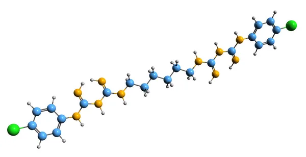Beeld Van Chloorhexidine Skeletformule Moleculaire Chemische Structuur Van Chx Geïsoleerd — Stockfoto