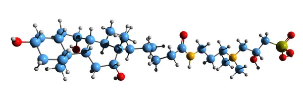 Chapso Iskelet Formülünün Boyutlu Görüntüsü Sürfaktanın Moleküler Kimyasal Yapısı Beyaz — Stok fotoğraf