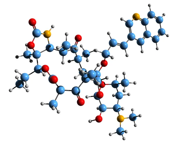 Imagen Fórmula Esquelética Cethromycin Estructura Química Molecular Del Antibiótico Cetolide —  Fotos de Stock