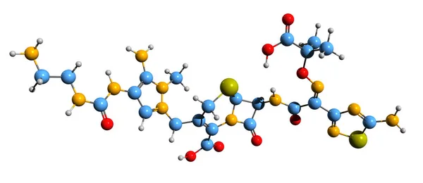 Aufnahme Der Ceftolozan Skelettformel Molekulare Chemische Struktur Von Tazobactam Isoliert — Stockfoto
