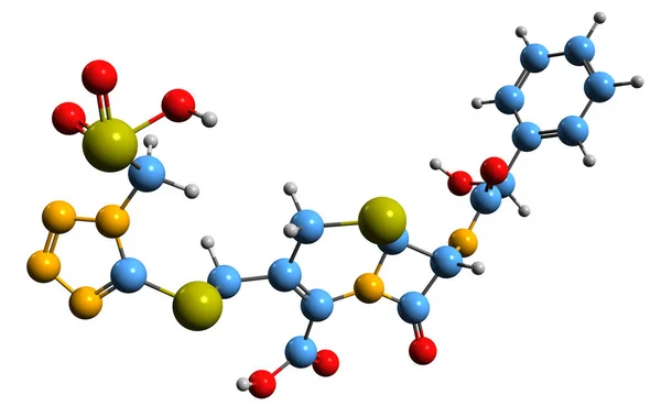 Изображение Скелетной Формулы Цефоницида Молекулярная Химическая Структура Цефалоспорина Антибиотик Изолирован — стоковое фото