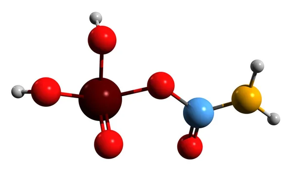 Beeld Van Skeletformule Van Carbamoylfosfaat Moleculaire Chemische Structuur Van Metaboliet — Stockfoto