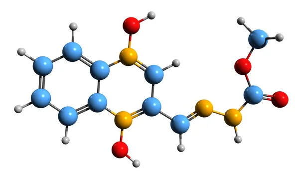 Beeld Van Carbadox Skeletformule Moleculaire Chemische Structuur Van Diergeneesmiddel Geïsoleerd — Stockfoto