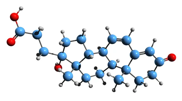 Beeld Van Canrenoïnezuur Skeletformule Moleculaire Chemische Structuur Van Antimineralocorticoïde Geïsoleerd — Stockfoto