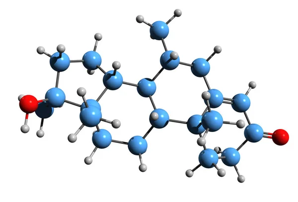 Imagen Fórmula Esquelética Calusterone Estructura Química Molecular Aas Aislada Sobre —  Fotos de Stock