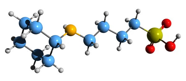 Abbildung Der Cabs Skelettformel Molekularchemische Struktur Des Puffermittels Isoliert Auf — Stockfoto