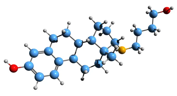 Butolame骨格式の3D画像 白い背景に単離されたステロイドエストロゲンの分子化学構造 — ストック写真