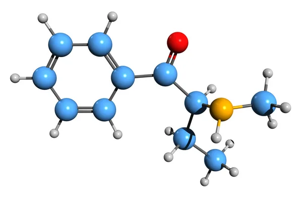 Imagen Fórmula Esquelética Buphedrone Estructura Química Molecular Del Estimulante Mabp — Foto de Stock