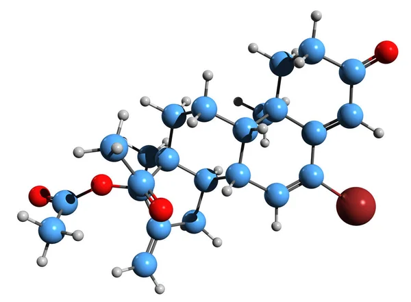 Image Bromethenmadinone Acetate Skeletal Formula Molecular Chemical Structure Bmma Isolated — Stock Photo, Image