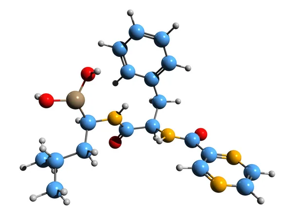 Εικόνα Σκελετικού Τύπου Bortezomib Μοριακή Χημική Δομή Αντικαρκινικών Φαρμάκων Που — Φωτογραφία Αρχείου