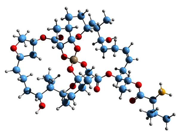 Aufnahme Der Boromycin Skelettformel Molekulare Chemische Struktur Von Makrolid Antibiotika — Stockfoto