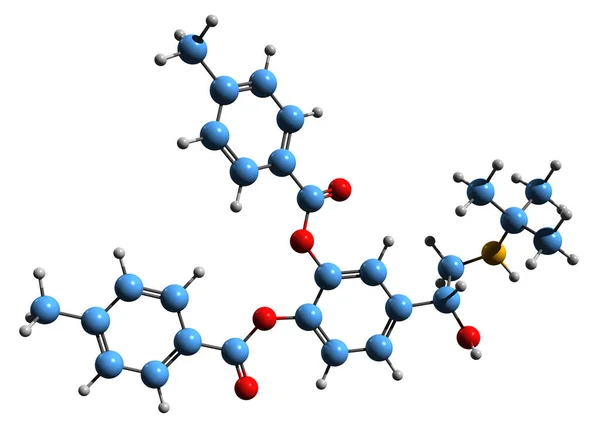 Beeld Van Bitolterol Skeletformule Moleculaire Chemische Structuur Van Beta2 Adrenerge — Stockfoto
