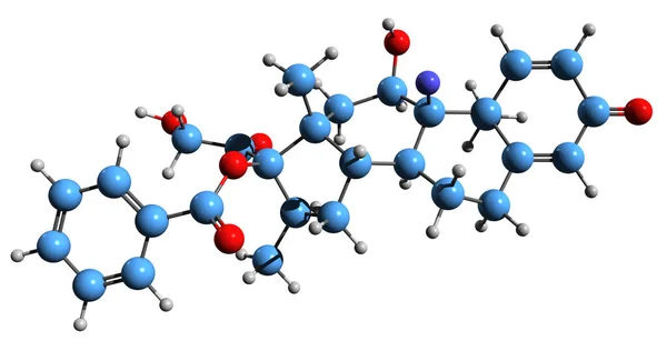 Imagem Fórmula Esquelética Benzoato Betametasona Estrutura Química Molecular Corticosteroide Sintético — Fotografia de Stock