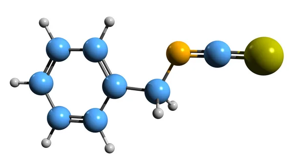 Imagen Fórmula Esquelética Del Isotiocianato Bencilo Estructura Química Molecular Del — Foto de Stock