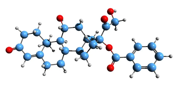 Imagem Fórmula Esquelética Benzodrocortisona Estrutura Química Molecular Corticosteróide Sintético Isolado — Fotografia de Stock