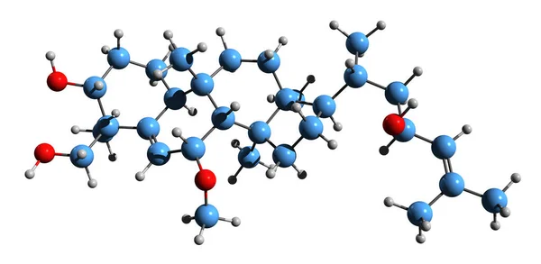 Imagem Fórmula Esquelética Balsaminol Estrutura Química Molecular Triterpenoide Isolado Fundo — Fotografia de Stock