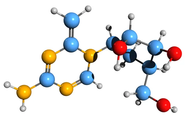 Imagen Fórmula Esquelética Azacitidina Estructura Química Molecular Del Tratamiento Del — Foto de Stock