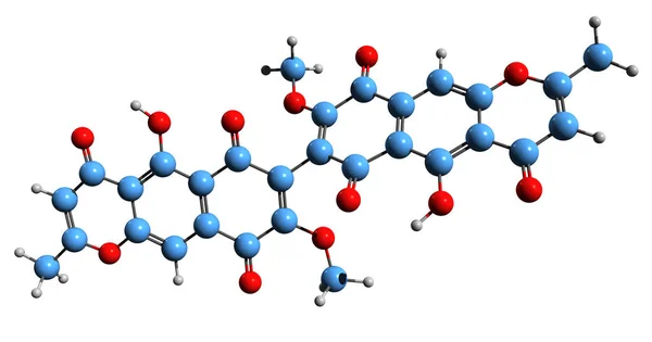 Obraz Zorzy Polarynowej Formuły Szkieletowej Molekularna Struktura Chemiczna Mikotoksyn Izolowanych — Zdjęcie stockowe