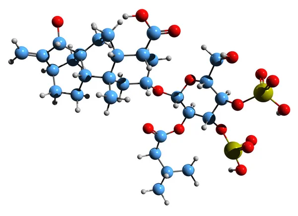 Изображение Скелетной Формулы Атрактилозида Молекулярная Химическая Структура Токсичного Гликозида Выделенная — стоковое фото