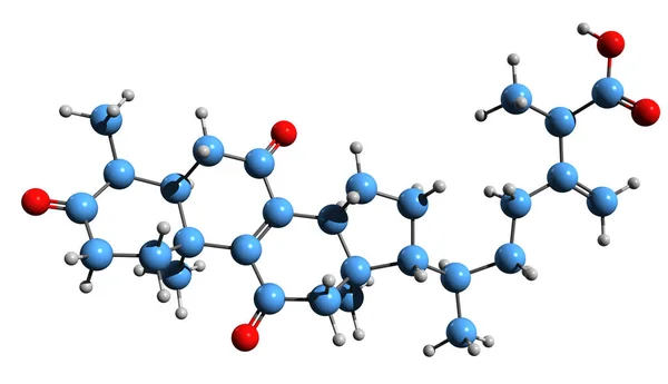 Imagem Fórmula Esquelética Antcin Estrutura Química Molecular Esteroide Isolado Fundo — Fotografia de Stock