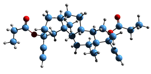 Imagem Fórmula Esquelética Anordrin Estrutura Química Molecular Serm Isolado Fundo — Fotografia de Stock
