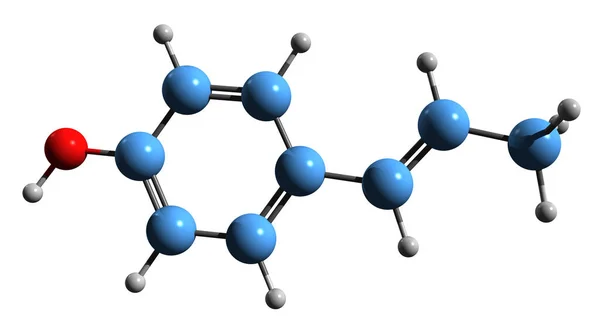 Aufnahme Der Anol Skelettformel Molekulare Chemische Struktur Von Para Hydroxypropenylbenzol — Stockfoto