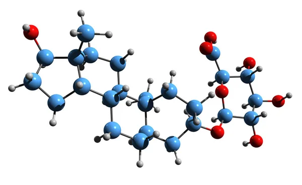 Aufnahme Der Androstandiol Glucuronid Skelettformel Molekularchemische Struktur Von Adg Isoliert — Stockfoto