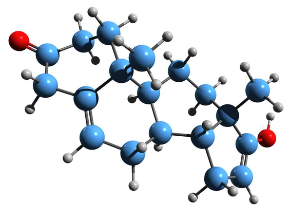 Aufnahme Der Androstadienon Skelettformel Molekulare Chemische Struktur Des Pheromons Isoliert — Stockfoto
