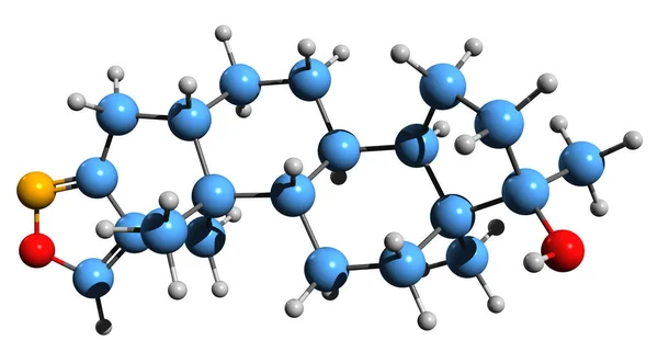 Beeld Van Androisoxazol Skeletformule Moleculaire Chemische Structuur Van Aas Geïsoleerd — Stockfoto