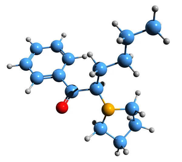 Aufnahme Der Alpha Pyrrolidinohexiophenon Skelettformel Molekularchemische Struktur Des Synthetischen Stimulans — Stockfoto