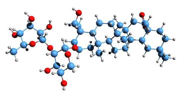 Imagem Fórmula Esquelética Alfa Hederina Estrutura Química Molecular Saponina Triterpenoide — Fotografia de Stock