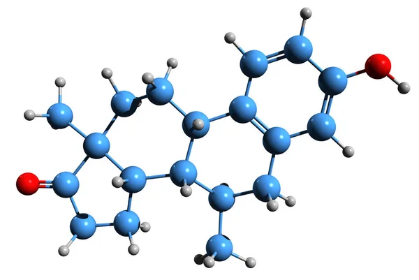Imagem Fórmula Esquelética Almestrone Estrutura Química Molecular Estrogênio Esteroidal Sintético — Fotografia de Stock