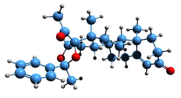 Beeld Van Algestone Acetofenide Skeletformule Moleculaire Chemische Structuur Van Dihydroxyprogesteron — Stockfoto