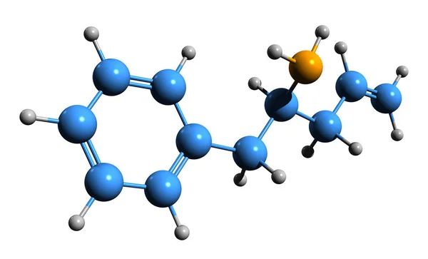 Imagen Fórmula Esquelética Alfetamina Estructura Química Molecular Alfa Alilo Fenetilamina — Foto de Stock