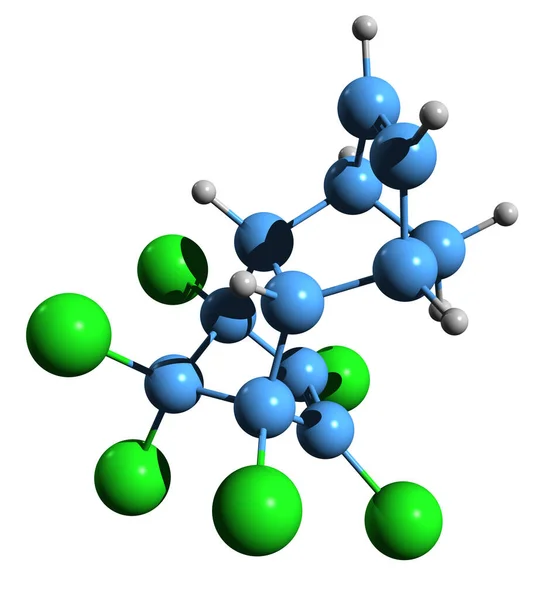 Aufnahme Der Aldrin Skelettformel Molekulare Chemische Struktur Von Organochlorinsektiziden Isoliert — Stockfoto