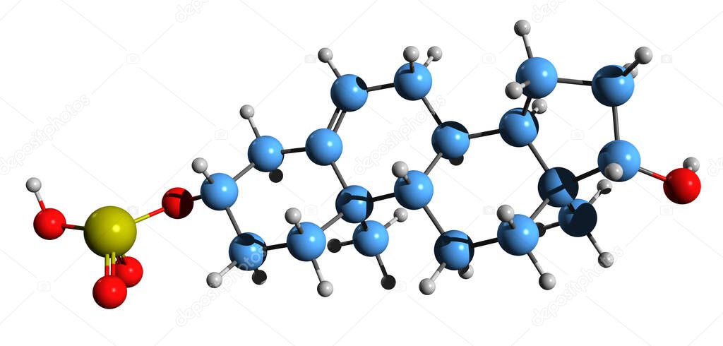 Imagen 3D de la fórmula esquelética del sulfato de Androstenediol ...