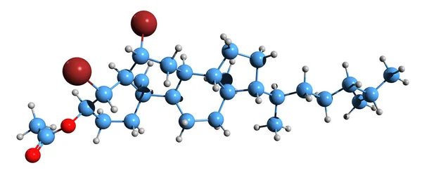 Imagem Fórmula Esquelética Acebrochol Estrutura Química Molecular Dibrometo Acetato Colesterilo — Fotografia de Stock