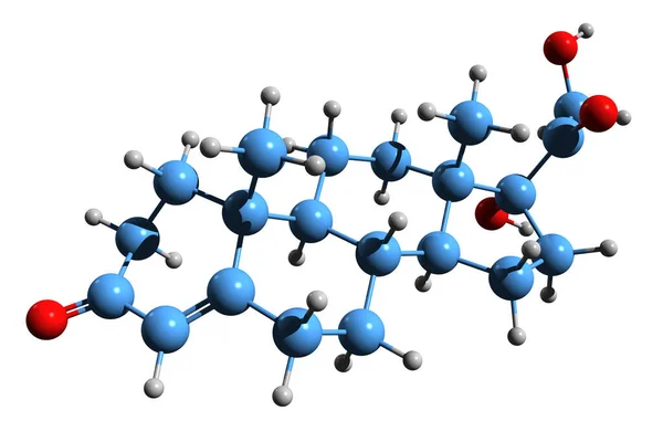 Beeld Van Deoxycortisol Skeletformule Moleculaire Chemische Structuur Van Cortoxelone Geïsoleerd — Stockfoto