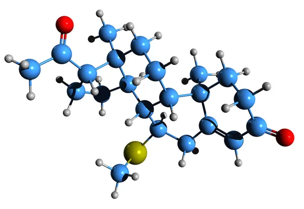 Obraz Tioprogesteronu Wzór Szkieletowy Struktura Chemiczna Molekularna Tp4 Izolowane Białym — Zdjęcie stockowe