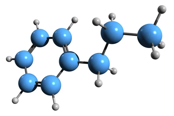 Image Propylbenzene Skeletal Formula Molecular Chemical Structure Aromatic Hydrocarbon C6H5Ch2Ch2Ch3 — Stock Photo, Image