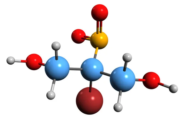 Image Bromo Nitro Propanediol Skeletal Formula Molecular Chemical Structure Bronopol —  Fotos de Stock