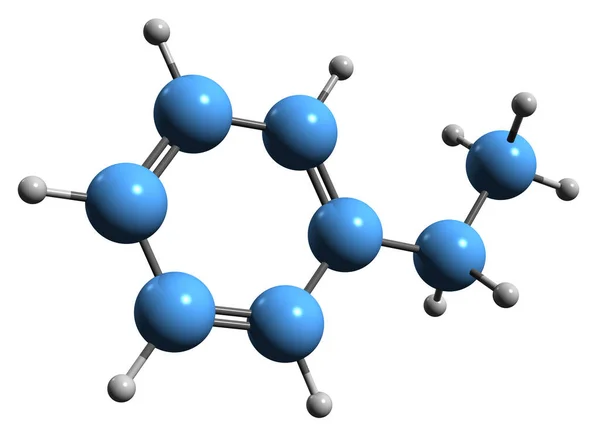 Image Ethylbenzene Skeletal Formula Molecular Chemical Structure Alpha Methyltoluene Isolated — 图库照片