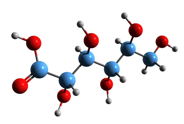 Image Gluconic Acid Skeletal Formula Molecular Chemical Structure 574 Isolated — Stockfoto