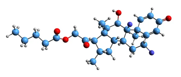 Image Diflucortolone Valerate Skeletal Formula Molecular Chemical Structure Corticosteroid Isolated — Foto Stock